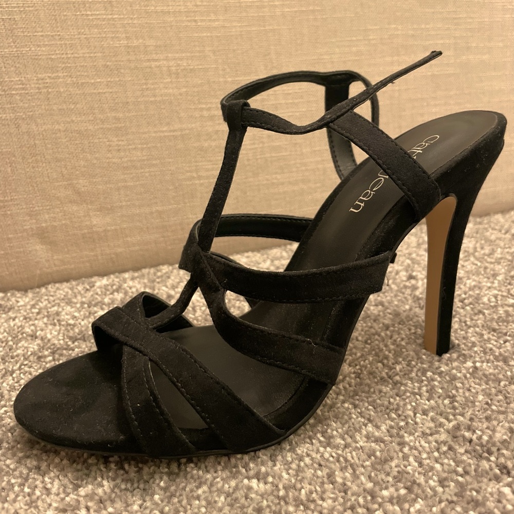 Cathy Jean black strappy heels